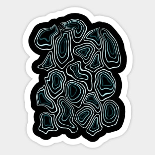 Green Minimalist Geode Drawing Sticker